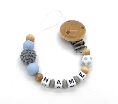 Schnullerkette mit Namen - Fußball