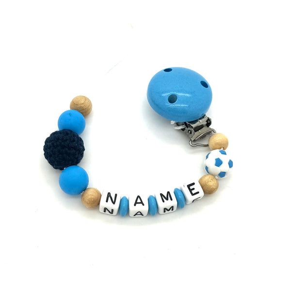 Schnullerkette mit Namen - Fußball