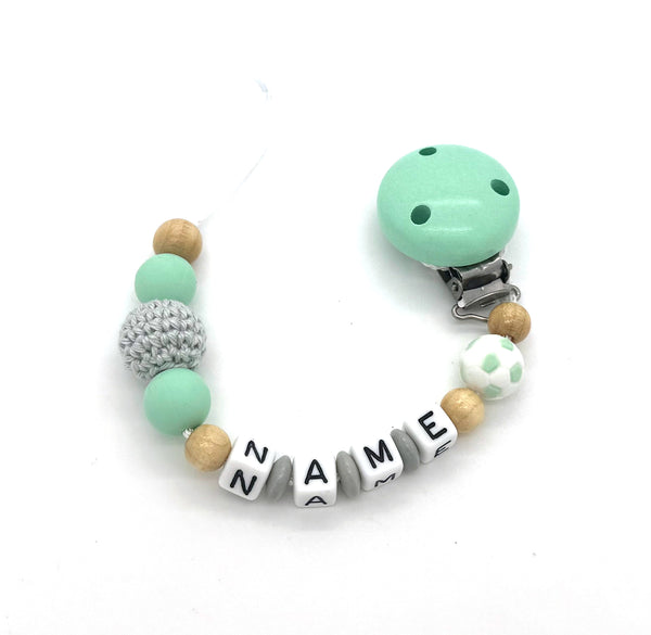Schnullerkette mit Namen - Fußball