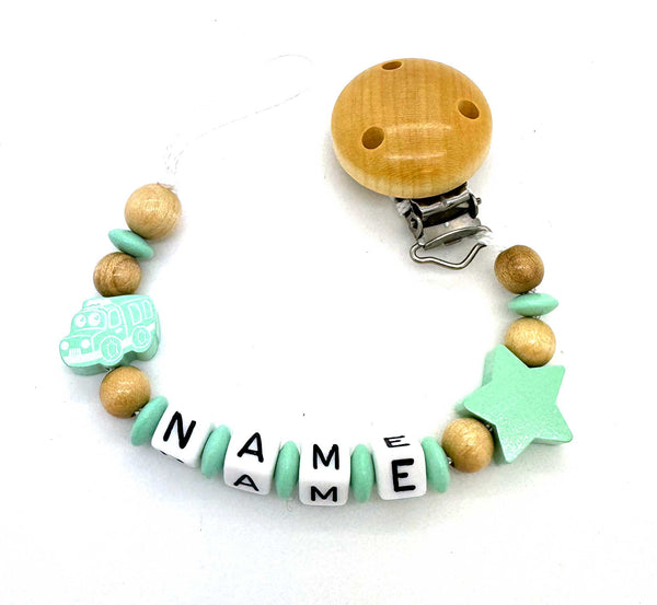 Schnullerkette mit Namen - Lastwagen