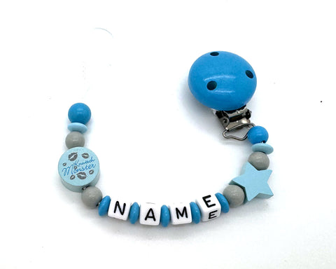 Schnullerkette mit Namen - Knutsch Monster