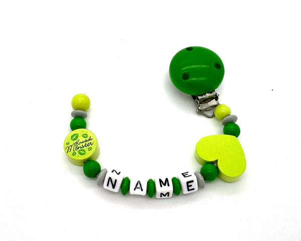 Schnullerkette mit Namen - Knutsch Monster