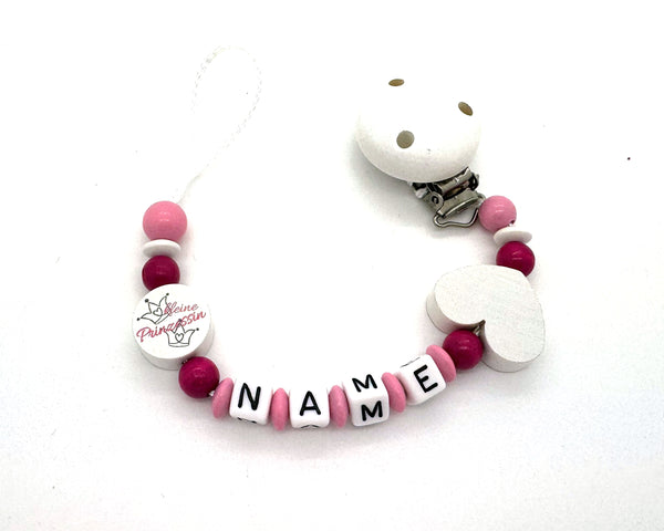 Schnullerkette mit Namen - kleine Prinzessin