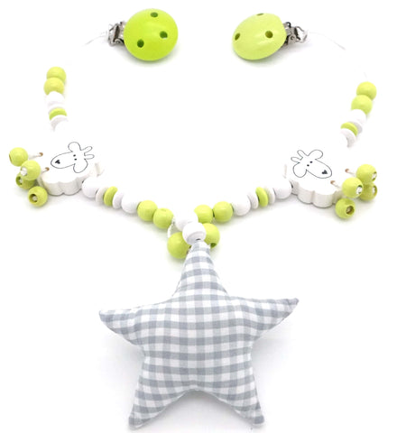 Kinderwagenkette Stern lemon