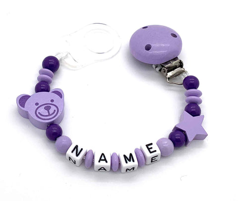 Schnullerkette mit Namen - Bär