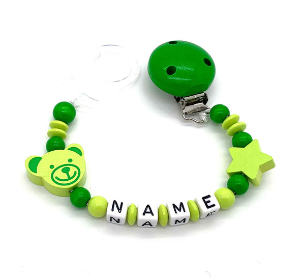 Schnullerkette mit Namen - Bär