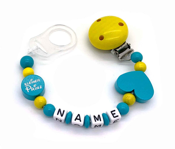 Schnullerkette mit Namen - kleiner Prinz