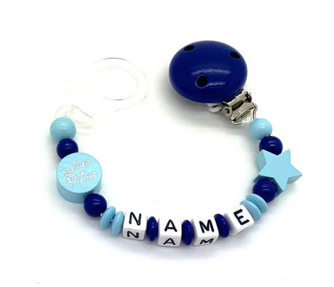 Schnullerkette mit Namen - kleiner Prinz