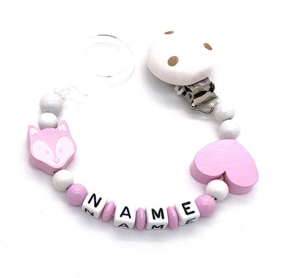 Schnullerkette mit Namen - Fuchs