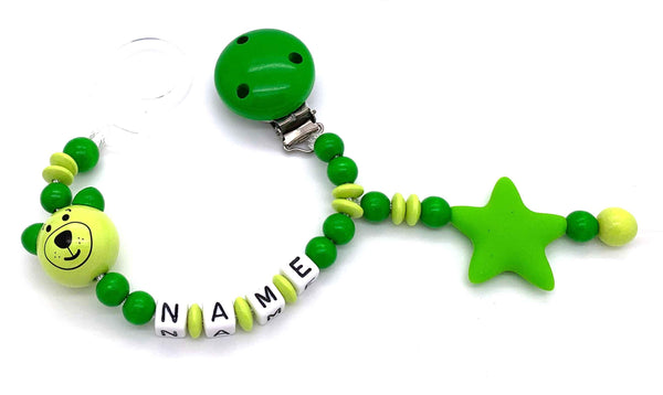 Schnullerkette mit Namen - 3D Bär