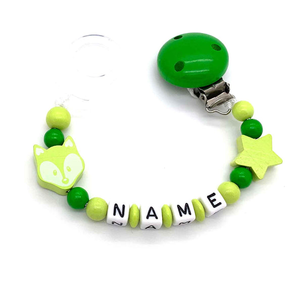 Schnullerkette mit Namen - Fuchs
