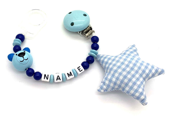 Schnullerkette mit Namen - 3D Bär