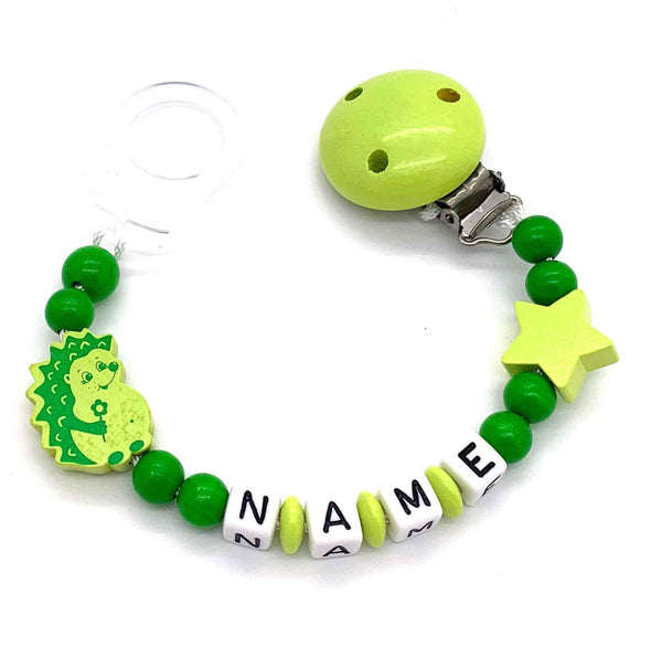 Schnullerkette mit Namen - Igel