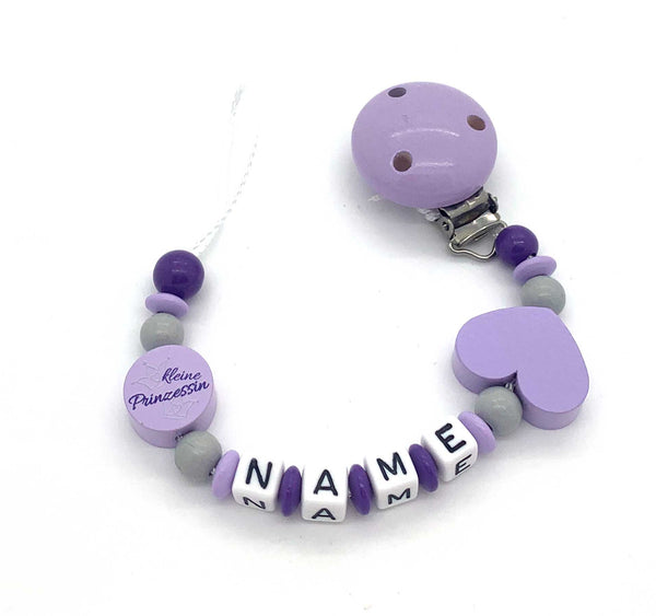 Schnullerkette mit Namen - kleine Prinzessin