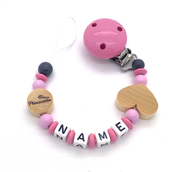 Schnullerkette mit Namen - kleine Prinzessin