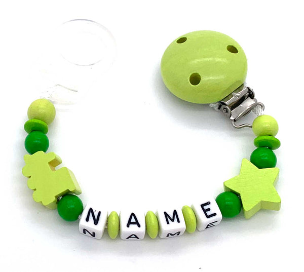 Schnullerkette mit Namen - Zug