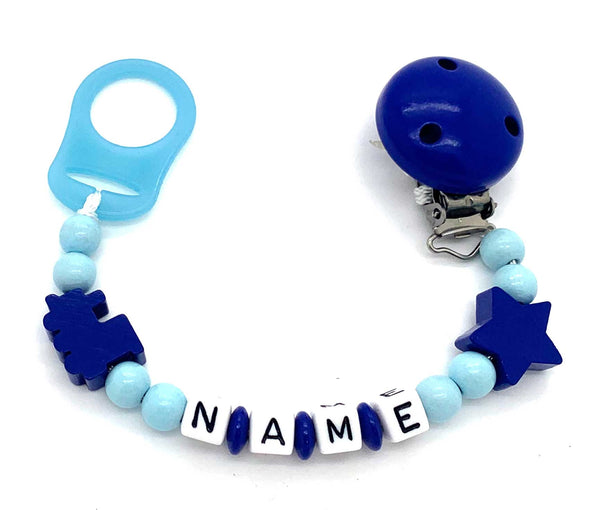 Schnullerkette mit Namen - Zug