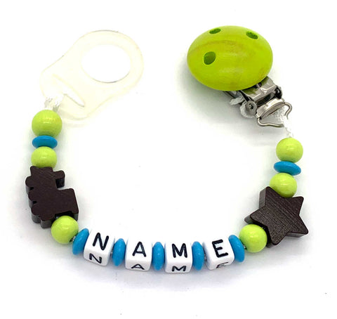 Schnullerkette mit Namen - Zug