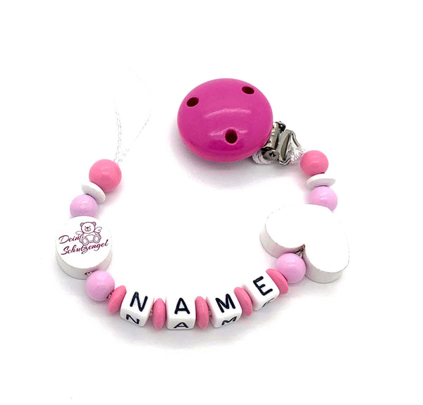 Schnullerkette mit Namen - Schutzengel