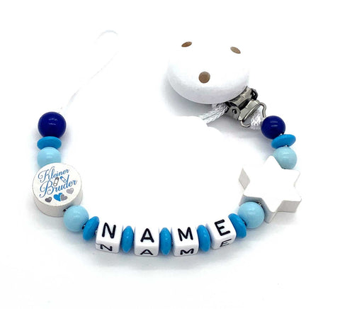 Schnullerkette mit Namen - kleiner Bruder