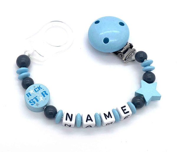 Schnullerkette mit Namen - Rock Star