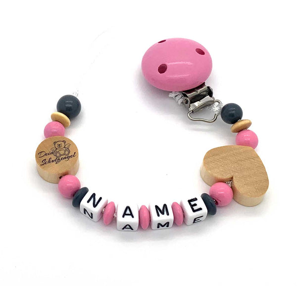 Schnullerkette mit Namen - Schutzengel