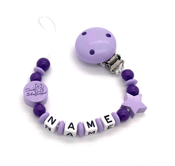 Schnullerkette mit Namen - Schutzengel