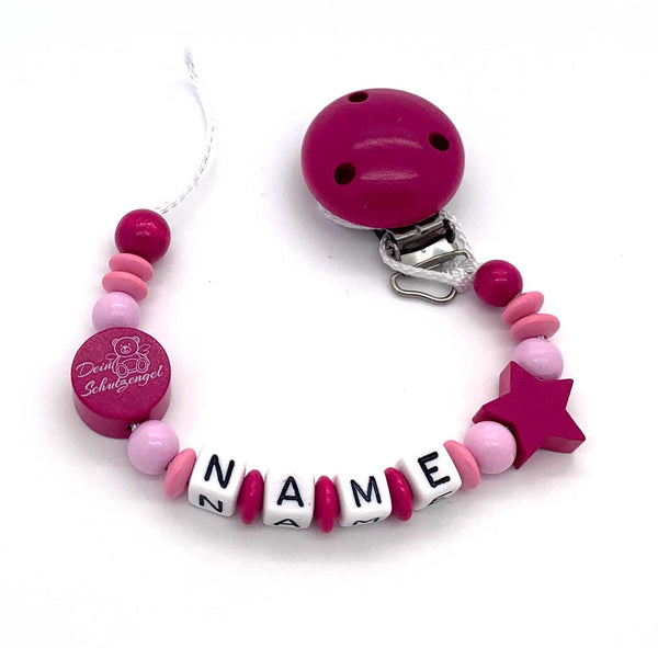 Schnullerkette mit Namen - Schutzengel