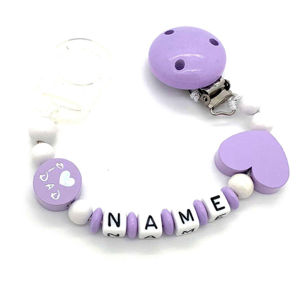 Schnullerkette mit Namen - I love Mom & Dad