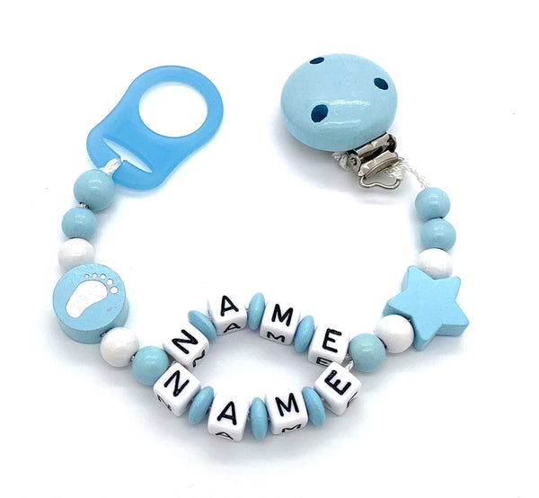 Schnullerkette mit Namen - Baby Fuß