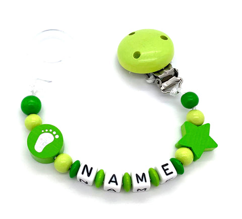 Schnullerkette mit Namen - Baby Fuß