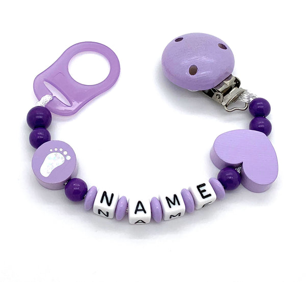 Schnullerkette mit Namen - Baby Fuß