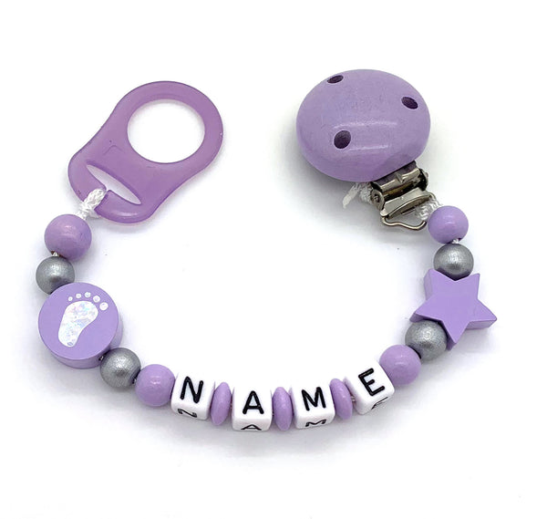 Schnullerkette mit Namen - Baby Fuß