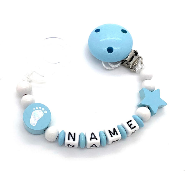 Schnullerkette mit Namen - Baby Fuß