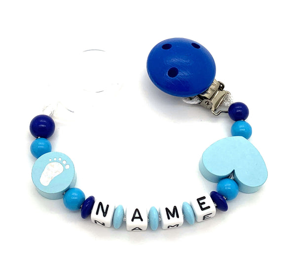 Schnullerkette mit Namen - Baby Fuß