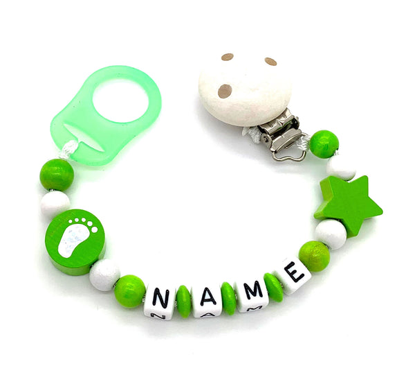 Schnullerkette mit Namen - Baby Fuß