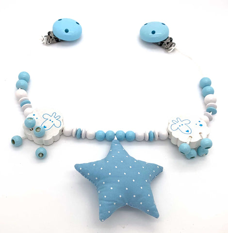 Kinderwagenkette Schaf blau