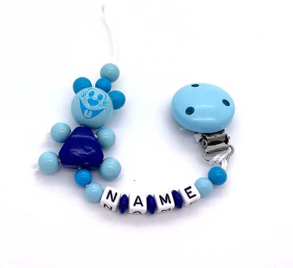 Schnullerkette mit Namen - 3D Maus mit Körper