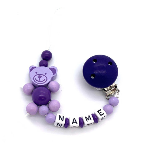Schnullerkette mit Namen - Bär mit Körper