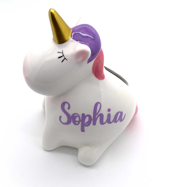 Spardose Einhorn mit Name