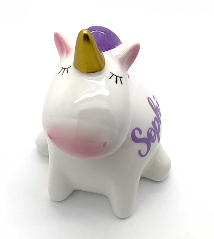 Spardose Einhorn mit Name