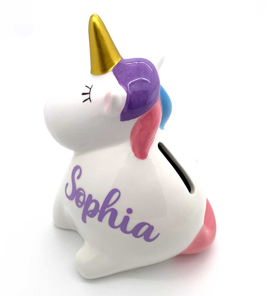 Spardose Einhorn mit Name