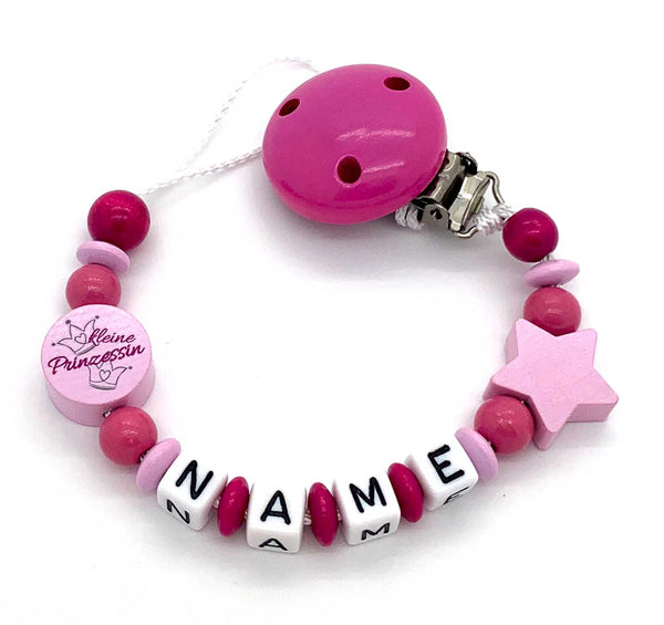 Schnullerkette mit Namen - kleine Prinzessin