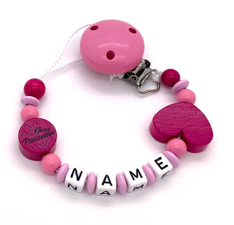 Schnullerkette mit Namen - kleine Prinzessin