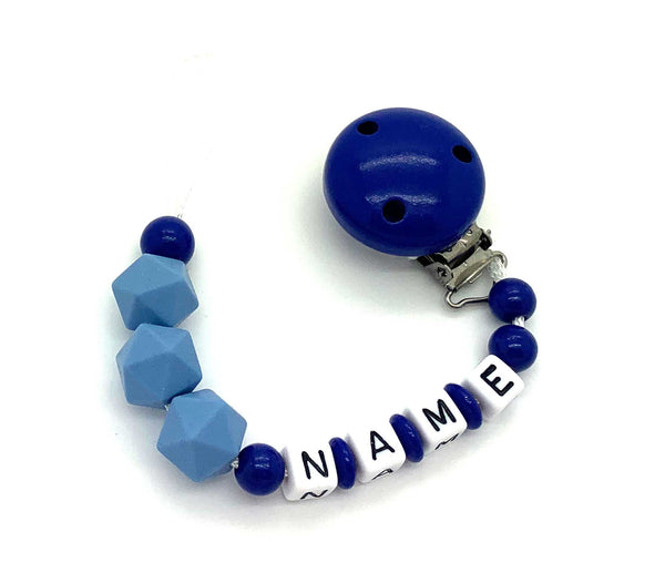 Schnullerkette mit Namen - Silikonhexagon