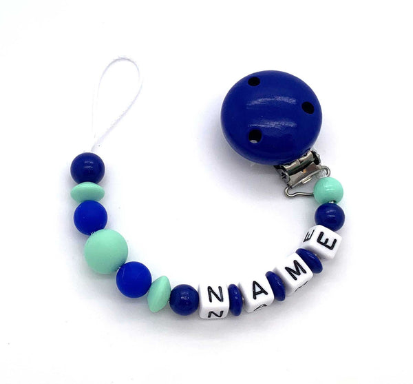 Schnullerkette mit Namen - Silikonperlen