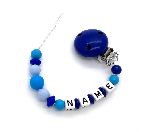 Schnullerkette mit Namen - Silikonperlen