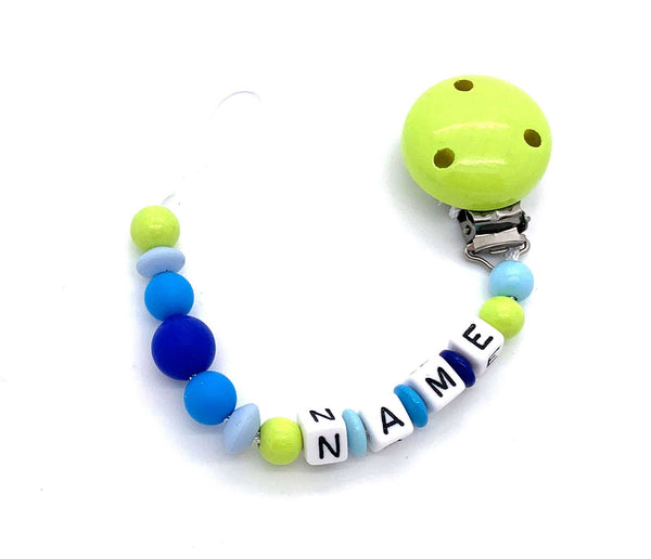 Schnullerkette mit Namen - Silikonperlen