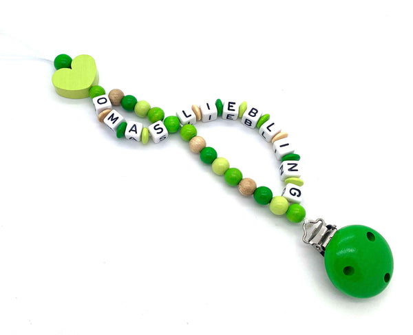 Schnullerkette mit Namen - unendlich
