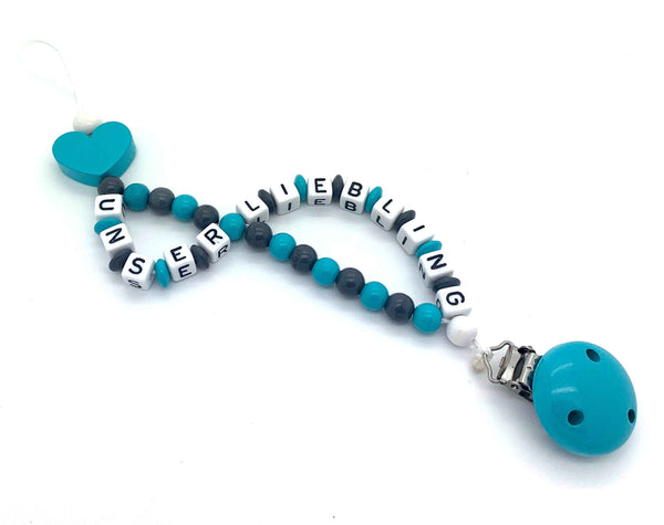 Schnullerkette mit Namen - unendlich